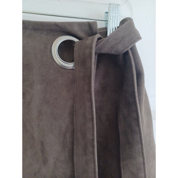 Abercrombie & Fitch chocolate brown faux suede miniskirt 4 wrap grommet boho A&F - Picture 2 of 9